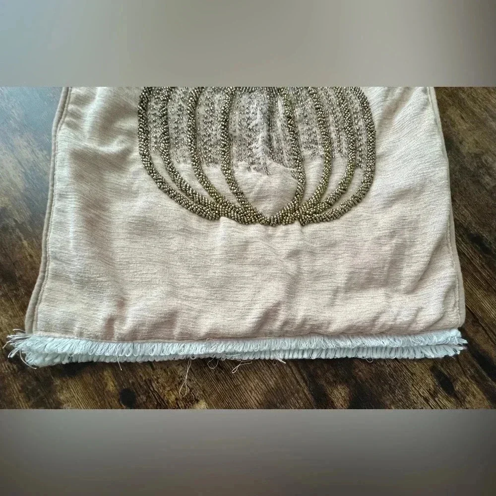 Family Gatherings | beaded pumpkin table runner